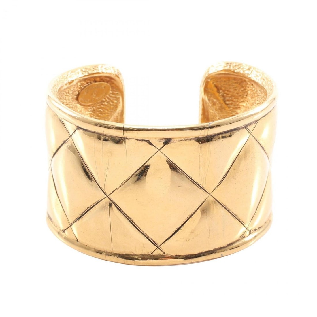 Chanel Matelassé Vintage Bangle Accessory, Gold Plated (GP), Women's, Tone (1 of 8)