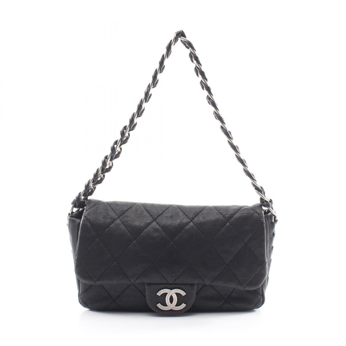 Chanel Matelassé Shoulder Bag/Handbag with Antique Silver Hardware, Caviar Leather (Grained: --- Catalog ---Category: SizeSize (HxWxD): 16cm x 26cm x 5.5cm / 6.29'' x 10.23'' x 2.16''Category: DesignType: Handbag, Shoulder bagColor: BlackGender: WomenMaterial: Grained Calfskin Category: Gener