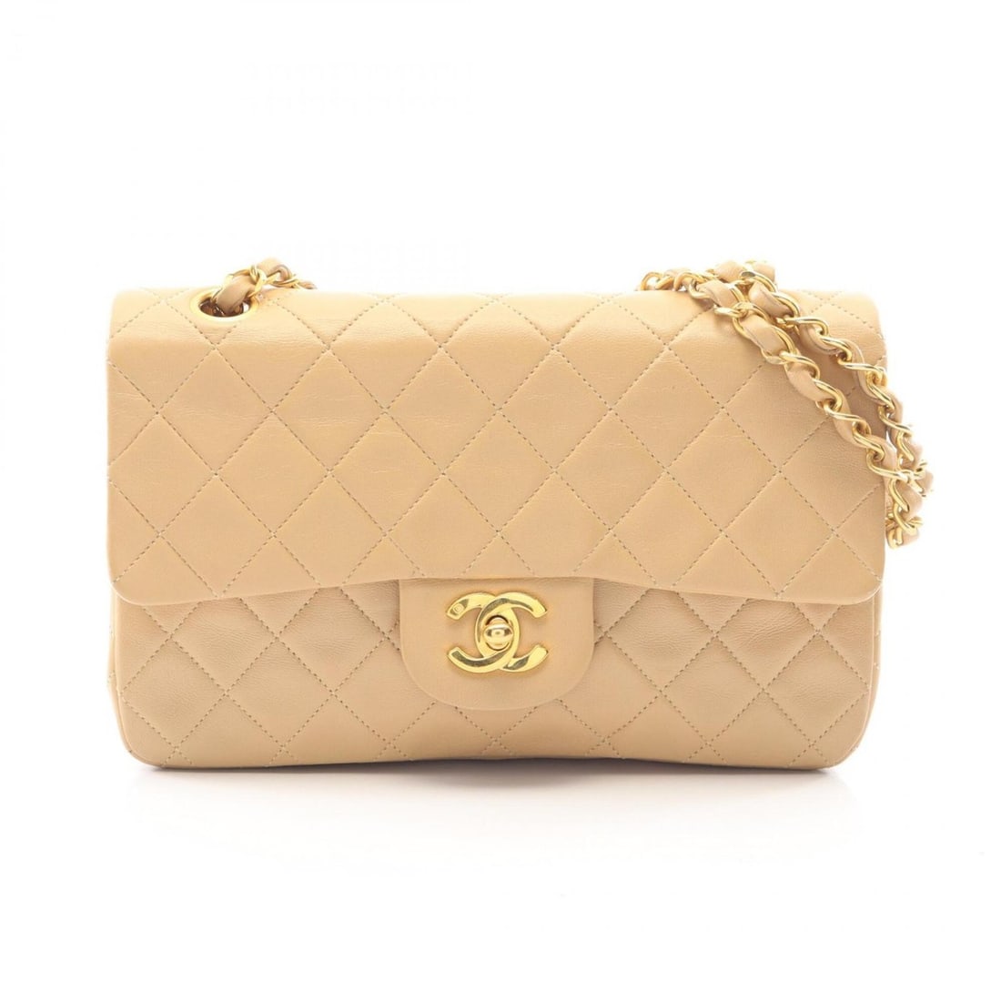 Chanel Matelassé Double Flap Shoulder Bag/Handbag, Lambskin Leather, Women's, Beige: --- Catalog ---Category: SizeSize (HxWxD): 14cm x 23cm x 6cm / 5.51'' x 9.05'' x 2.36''Category: DesignType: Handbag, Shoulder bagColor: BeigeGender: WomenMaterial: Leather Leather/Fur Type: LambskinC