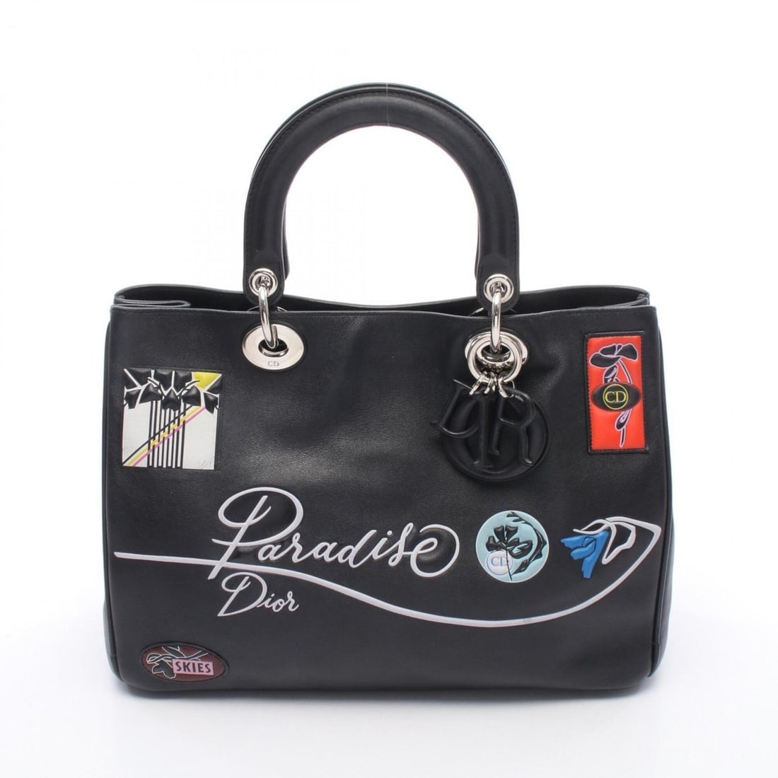 Christian Dior Dior Paradise Diorissimo Handbag, Leather, Women's, Black/Multicolor: --- Catalog ---Category: SizeSize (HxWxD): 22cm x 31cm x 12cm / 8.66'' x 12.2'' x 4.72''Category: DesignType: HandbagColor: Black, Multi-colorGender: WomenMaterial: Leather Category: GeneralBrand: Chr