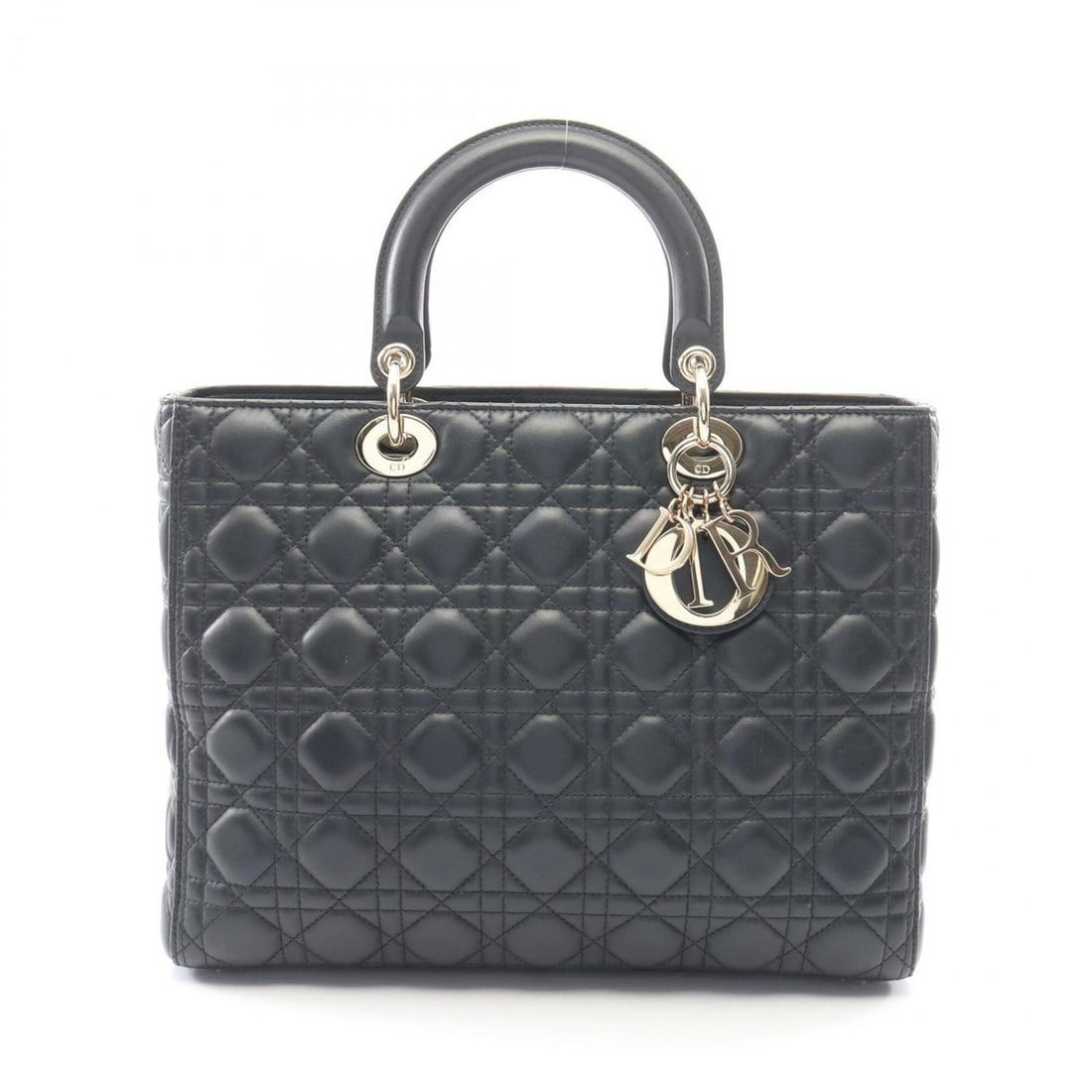 Christian Dior Dior Lady Large Cannage Handbag, Leather, Women's, Black: --- Catalog ---Category: SizeSize (HxWxD): 25cm x 32cm x 11cm / 9.84'' x 12.59'' x 4.33''Category: DesignType: HandbagColor: BlackGender: WomenMaterial: Leather Category: GeneralBrand: Christian Dior-