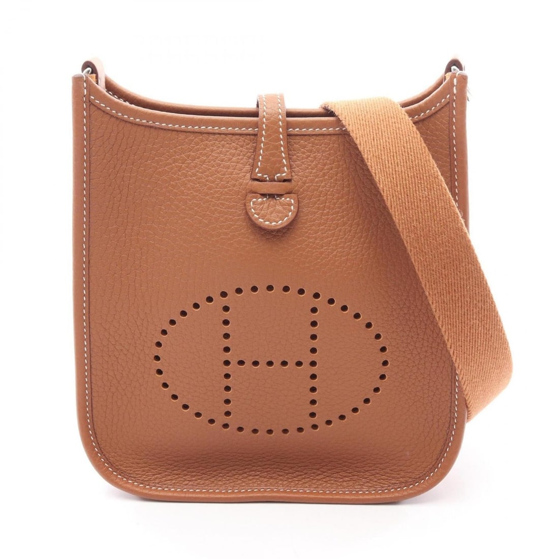 Hermes Evelyne TPM Amazon Gold Shoulder Bag/Handbag, Taurillon Clemence Leather, Women's, Brown: --- Catalog ---Category: SizeSize (HxWxD): 18cm x 16.5cm x 5.5cm / 7.08'' x 6.49'' x 2.16''Category: DesignType: Handbag, Shoulder bagColor: BrownGender: WomenMaterial: Taurillon clemence leather Cate