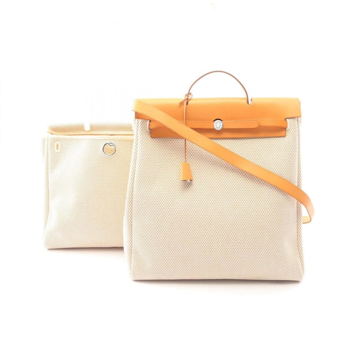 Hermes Herbag MM 2-way handbag, canvas and leather, Toile H, Vache Hunter, women's, beige/brown,: --- Catalog ---Category: SizeSize (HxWxD): 40cm x 38cm x 14cm / 15.74'' x 14.96'' x 5.51''Category: DesignType: HandbagColor: Beige, Brown, Natural sableGender: WomenMaterial: Canvas Category: General