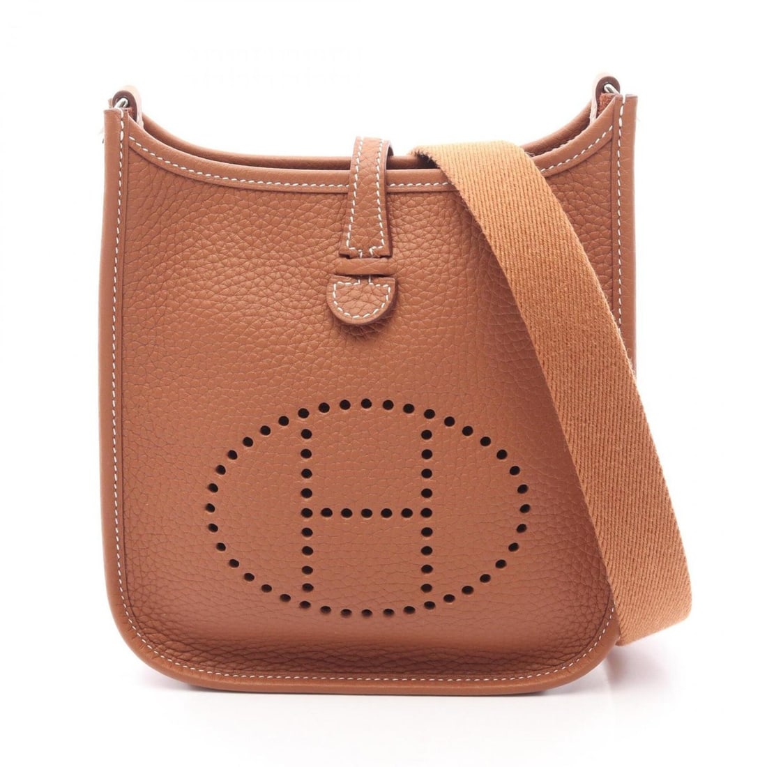 Hermes Evelyne TPM Gold Shoulder Bag/Handbag, Taurillon Clemence Leather, Women's, Brown Tones: --- Catalog ---Category: SizeSize (HxWxD): 18cm x 16.5cm x 5.5cm / 7.08'' x 6.49'' x 2.16''Category: DesignType: Handbag, Shoulder bagColor: BrownGender: WomenMaterial: Taurillon clemence leather Cate