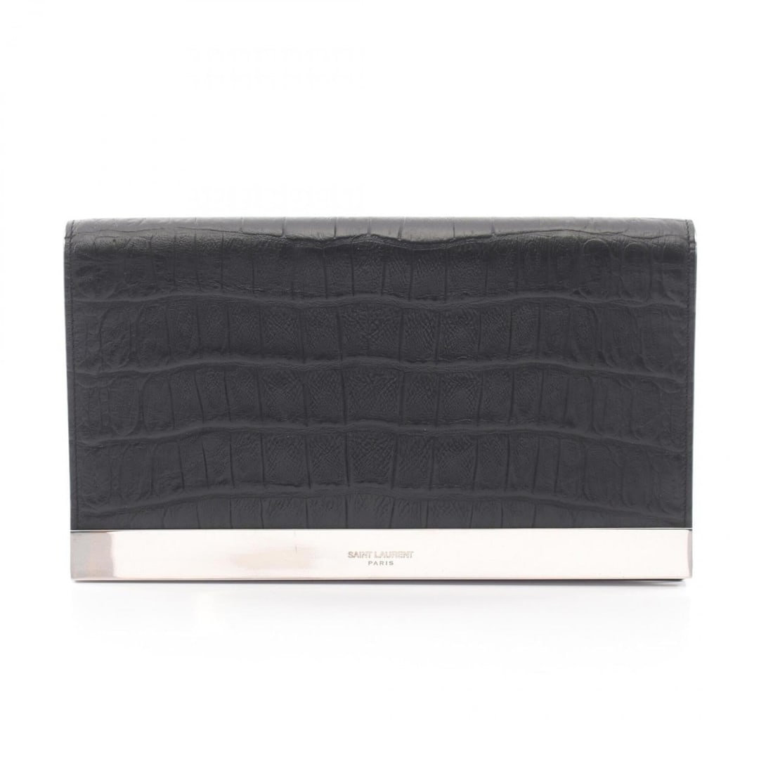 Yves Saint Laurent Saint Laurent Paris Embossed Leather Second Bag Clutch Handbag for Women, Black,: --- Catalog ---Category: SizeSize (HxWxD): 14cm x 23.5cm x 3.5cm / 5.51'' x 9.25'' x 1.37''Category: DesignType: Clutch bag, HandbagColor: BlackGender: WomenMaterial: Leather Leather/Fur Type: Embosse