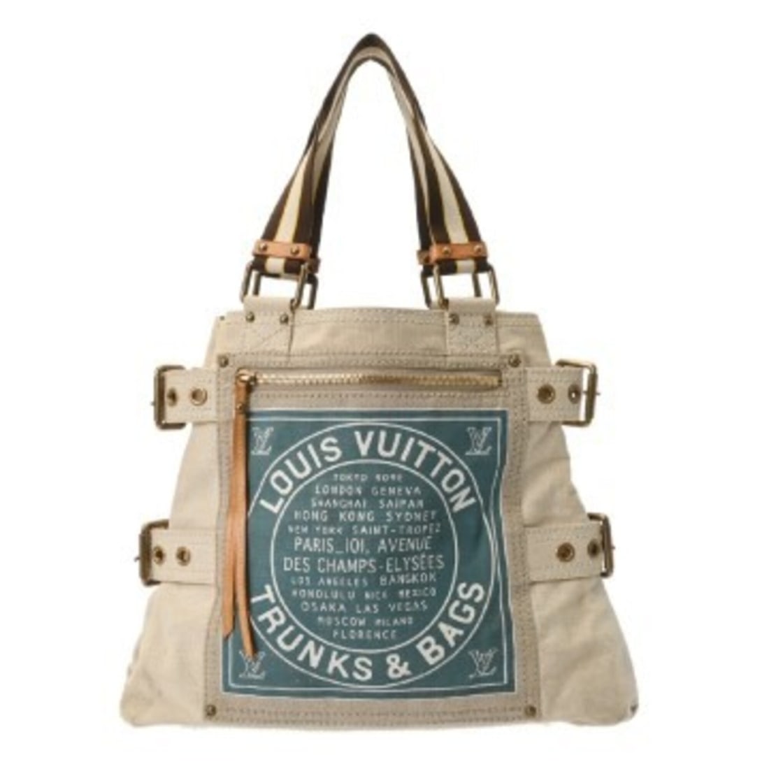 LOUIS VUITTON Globe Shopper MM 2006 Cruise Collection Beige M95114 Men's/Women's Canvas Leather Tote: --- Catalog ---Category: SizeSize (HxWxD): 33cm x 38cm x 8cm / 12.99'' x 14.96'' x 3.14''Category: DesignType: Tote bagColor: BeigeGender: Men,WomenMaterial: Canvas , Leather Category: GeneralMPN: M95