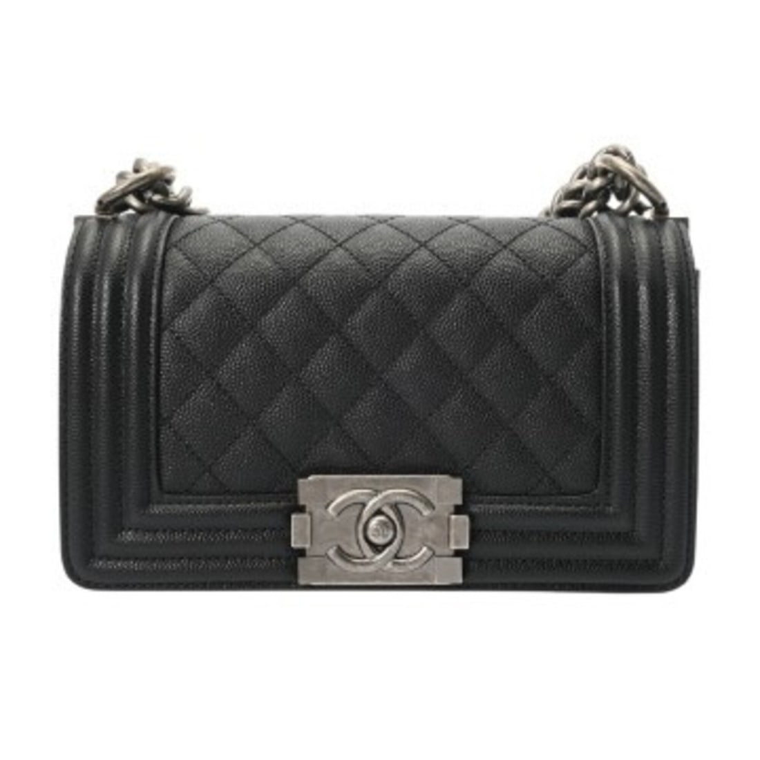 CHANEL Boy Chanel Chain Shoulder Bag, 20cm, Black, A67085, Women's, Caviar Skin, A Rank, Used, Ginzo: --- Catalog ---Category: SizeSize (HxWxD): 12cm x 20cm x 8cm / 4.72'' x 7.87'' x 3.14''Category: DesignType: Shoulder bagColor: BlackGender: WomenMaterial: Grained Calfskin Hardware Color: SilverCateg