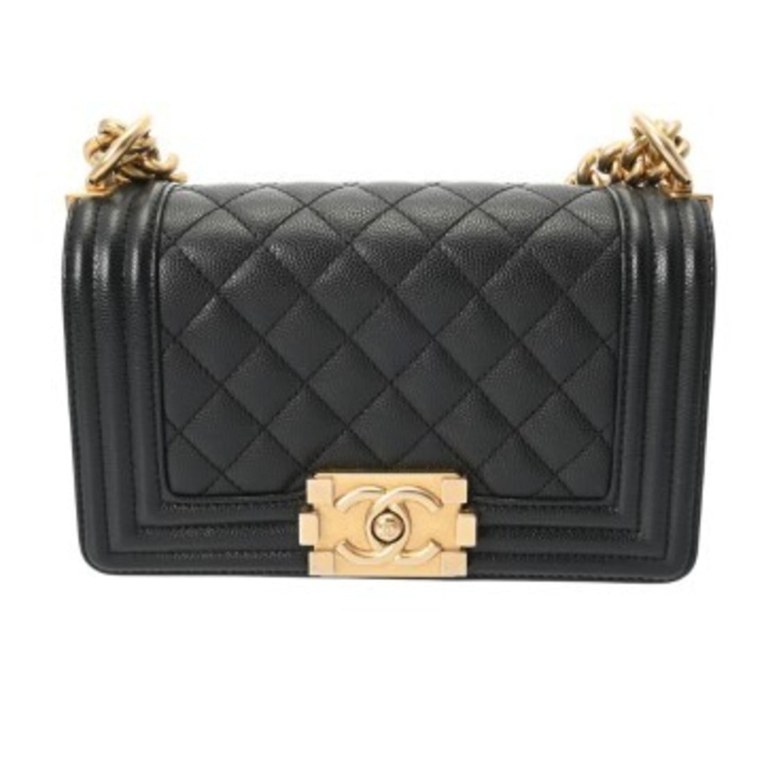 CHANEL Boy Chanel Handbag 20cm Black A67085 Women's Caviar Skin Shoulder Bag A Rank Used Ginzo: --- Catalog ---Category: SizeSize (HxWxD): 12cm x 20cm x 7cm / 4.72'' x 7.87'' x 2.75''Category: DesignType: Handbag, Shoulder bagColor: BlackGender: WomenMaterial: Grained Calfskin Hardware Color: Go