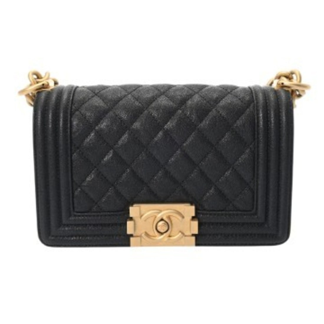 CHANEL Boy Chanel Handbag 20cm Black A67085 Women's Caviar Skin Shoulder Bag A Rank Used Ginzo: --- Catalog ---Category: SizeSize (HxWxD): 12cm x 20cm x 7cm / 4.72'' x 7.87'' x 2.75''Category: DesignType: Handbag, Shoulder bagColor: BlackGender: WomenMaterial: Grained Calfskin Hardware Color: Go