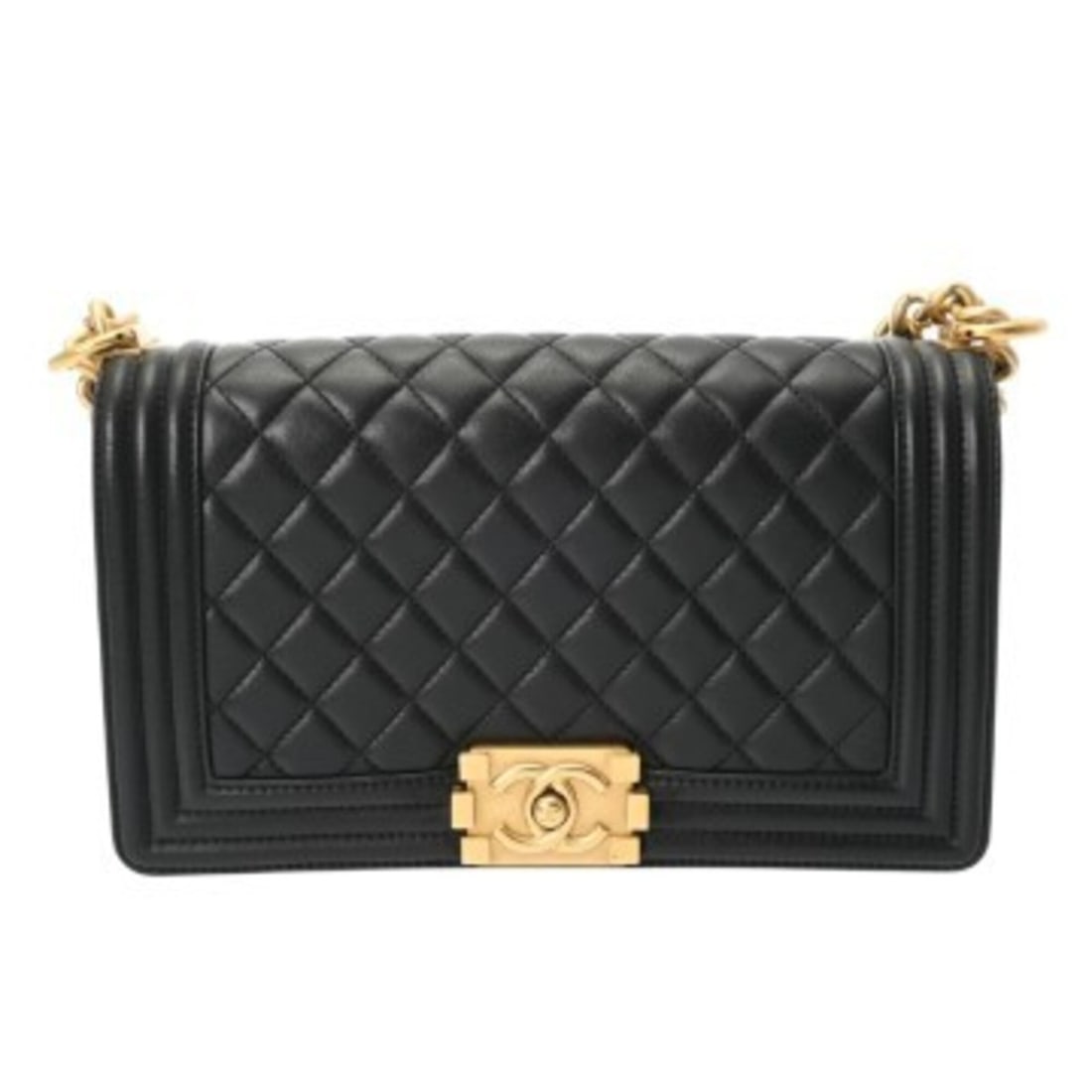 CHANEL Boy Chanel Chain Shoulder Bag, 25cm, Black, A67086, Women's Lambskin AB Rank, Used, Ginzo: --- Catalog ---Category: SizeSize (HxWxD): 15cm x 25cm x 7cm / 5.9'' x 9.84'' x 2.75''Category: DesignType: Shoulder bagColor: BlackGender: WomenMaterial: Leather Hardware Color: GoldLeather/Fur Type:
