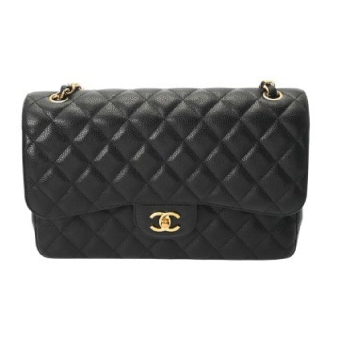 CHANEL Matelassé Chain Shoulder Bag, 30cm, Double Flap, Black, A58600, Women's, Caviar Skin, A: --- Catalog ---Category: SizeSize (HxWxD): 19cm x 30cm x 9cm / 7.48'' x 11.81'' x 3.54''Category: DesignType: Shoulder bagColor: BlackGender: WomenMaterial: Grained Calfskin Hardware Color: GoldCatego