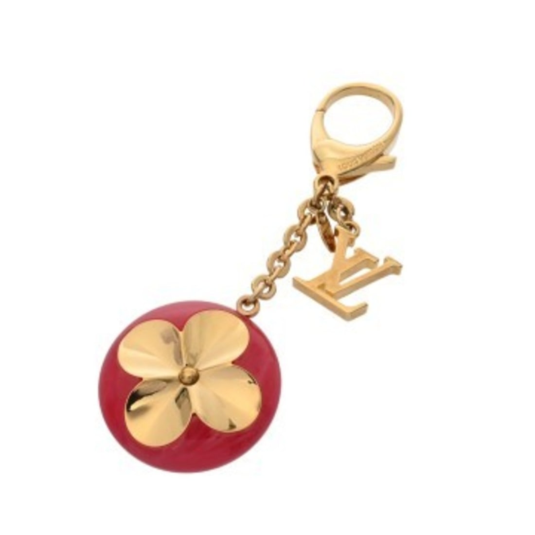 LOUIS VUITTON Keychain Charm Hollow Flower Gold Fuchsia M66975 Men's Metal Plastic A Rank Used Ginzo: --- Catalog ---Category: SizeSize (HxWxD): 13cm x 4.5cm / 5.11'' x 1.77''Category: DesignType: KeyringColor: Fuchsia, GoldGender: MenMaterial: Metal, PlasticCategory: GeneralMPN: M66975Brand: Louis Vu