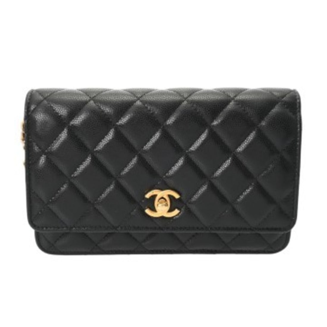 CHANEL Matelassé Wallet/Chain Wallet, Black AP2876, Women's Caviar Skin Shoulder Bag, A Rank, Used,: --- Catalog ---Category: SizeSize (HxWxD): 12.5cm x 19cm x 3cm / 4.92'' x 7.48'' x 1.18''Category: DesignType: Shoulder bagColor: BlackGender: WomenMaterial: Grained Calfskin Category: GeneralMPN: AP2