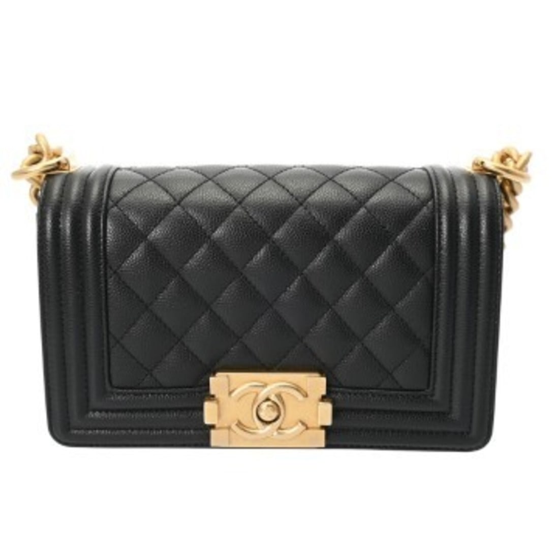 CHANEL Boy Chanel Chain Shoulder Bag, 20cm, Black, A67085, Women's, Caviar Skin, A Rank, Used, Ginzo: --- Catalog ---Category: SizeSize (HxWxD): 12cm x 20cm x 7cm / 4.72'' x 7.87'' x 2.75''Category: DesignType: Shoulder bagColor: BlackGender: WomenMaterial: Grained Calfskin Category: GeneralMPN: A6708
