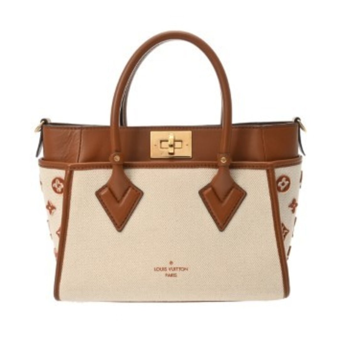 LOUIS VUITTON Monogram On My Side PM Beige Brown M59905 Women's Canvas Leather Handbag A Rank Used: --- Catalog ---Category: SizeSize (HxWxD): 20cm x 25cm x 12cm / 7.87'' x 9.84'' x 4.72''Category: DesignType: HandbagColor: Beige, BrownGender: WomenMaterial: Canvas , Leather Category: GeneralMPN: M5