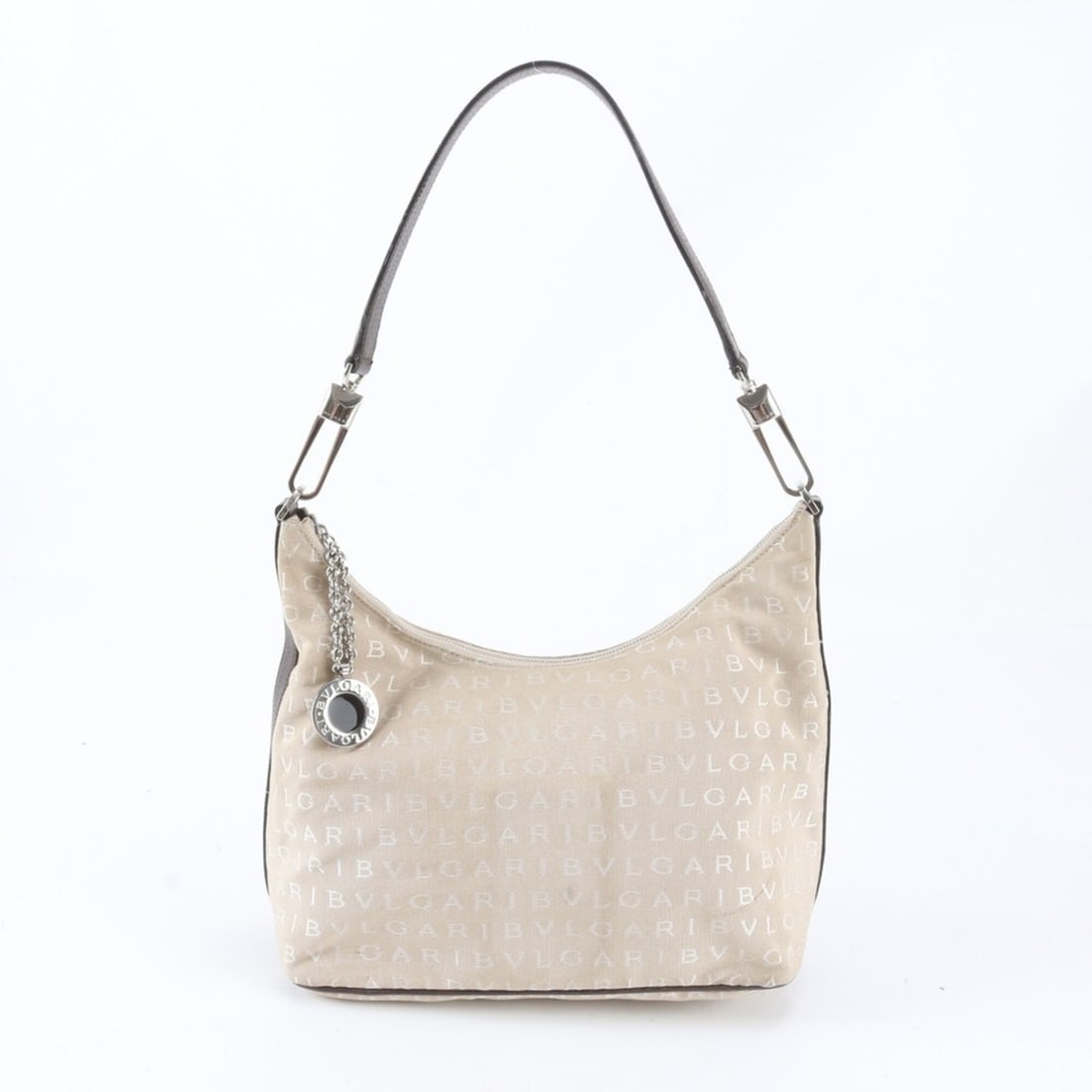 Bvlgari Logomania Hobo Leather Canvas One-Shoulder Bag, Shoulder Handbag for Women: --- Catalog ---Category: SizeStrap Drop: 2cm / 0.78''Size (HxWxD): 21cm x 27cm x 13cm / 8.26'' x 10.62'' x 5.11''Strap Length: 52cm / 20.47''Category: DesignType: Handbag, Shoulder bagColor: Beige, Br