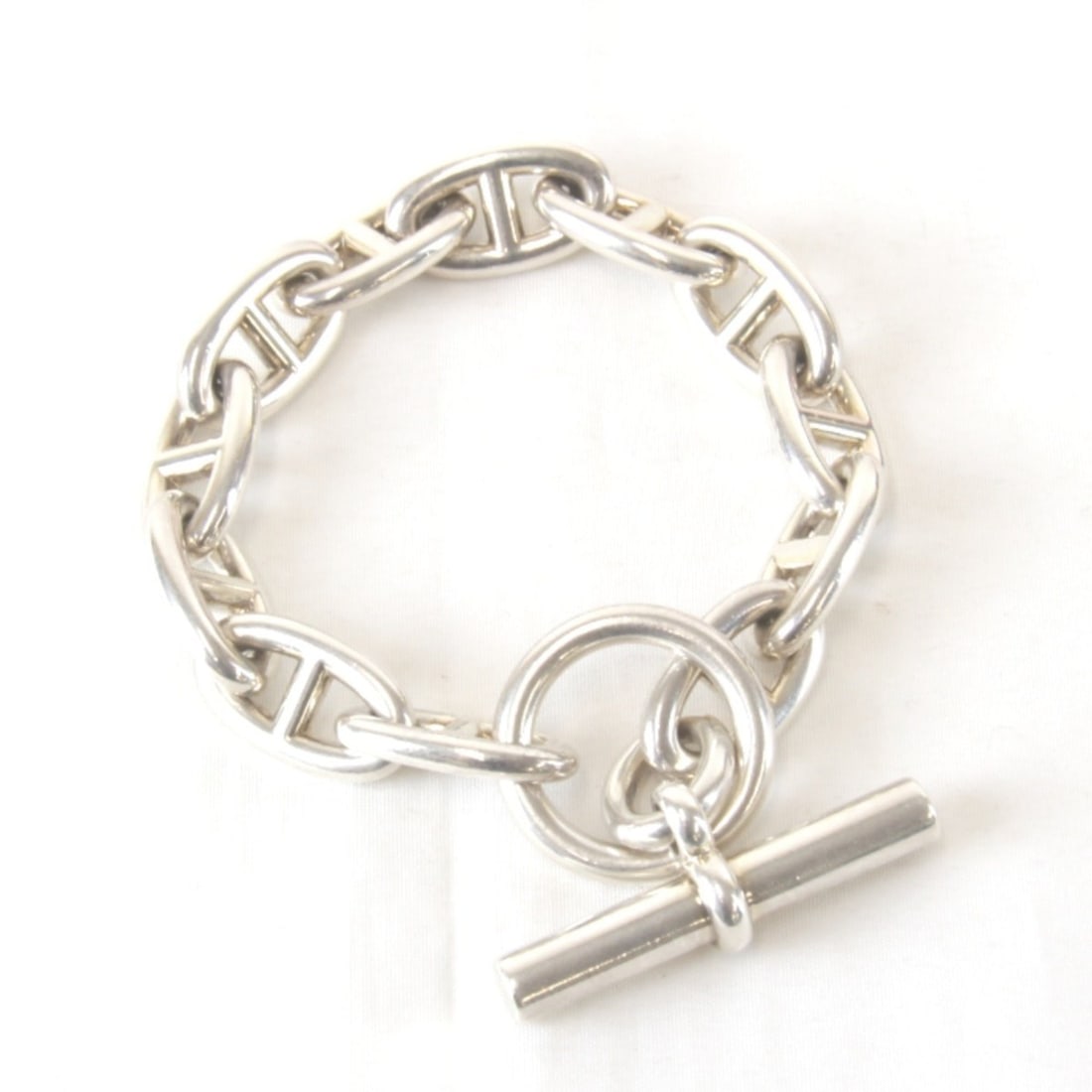 HERMES Chaine d'Ancre GM 12-link bracelet, sterling silver (925), silver, women's. (1 of 9)