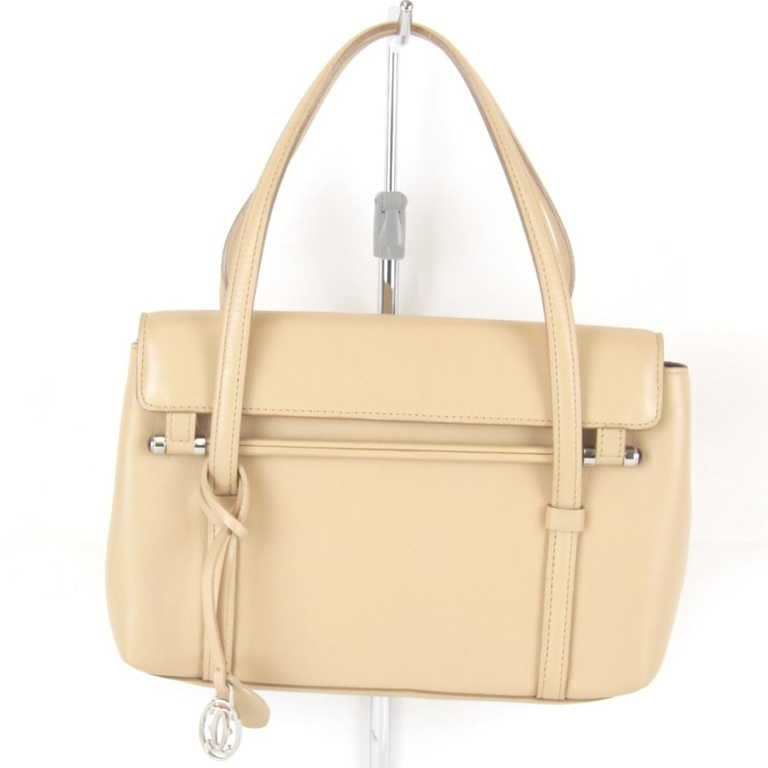 CARTIER Cartier Cabochon Mini Handbag Leather Beige Women's: --- Catalog ---Category: SizeWeight: 190g / 6.7oz.Size (HxWxD): 14cm x 20cm x 3cm / 5.51'' x 7.87'' x 1.18''Handle Length: 38cm / 14.96''Category: DesignType: HandbagColor: BeigeGender: WomenClosure: 