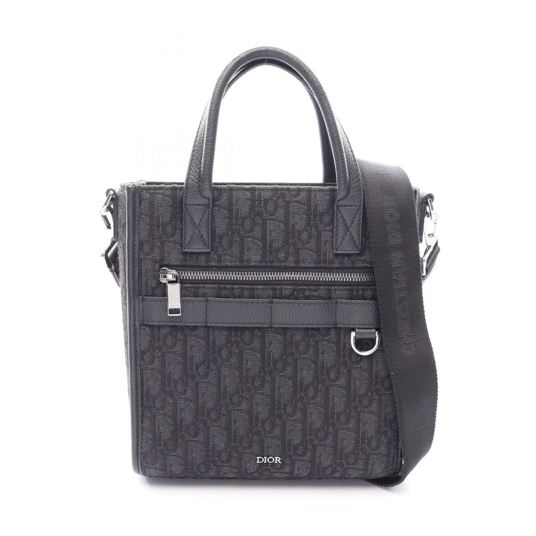 Christian Dior Dior Safari North-South Oblique 2-Way Handbag, Canvas and Leather, Men's, Black: --- Catalog ---Category: SizeSize (HxWxD): 23.5cm x 21.5cm x 8cm / 9.25'' x 8.46'' x 3.14''Category: DesignType: HandbagColor: BlackGender: MenMaterial: Canvas , Leather Category: GeneralMPN: 1ESPO311