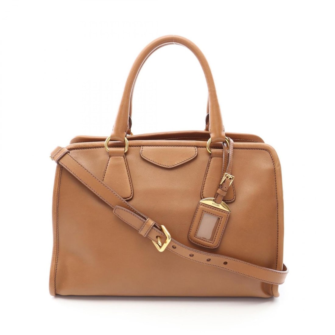 Prada City Calf 2-Way Handbag, Leather, Women's, Brown: --- Catalog ---Category: SizeSize (HxWxD): 22cm x 33cm x 15cm / 8.66'' x 12.99'' x 5.9''Category: DesignType: HandbagColor: BrownGender: WomenMaterial: Leather Category: GeneralBrand: Prada--- Item Li