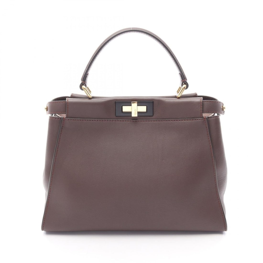 Fendi Peekaboo Regular Handbag, Leather, Women's, Brown, 8BN290 (1 of 9)