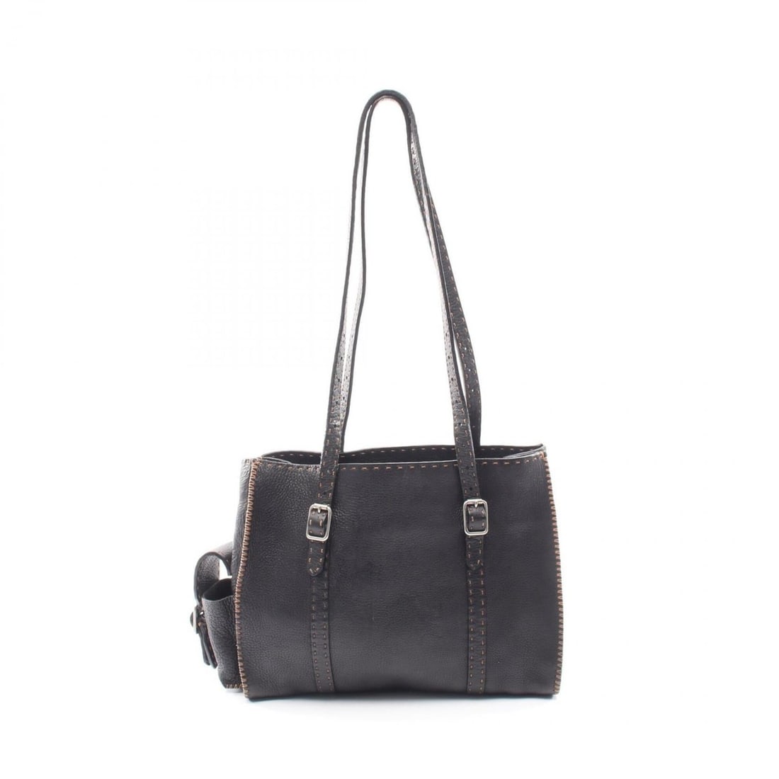 Fendi Selleria Shoulder Bag/Handbag, Leather, Women's, Black: --- Catalog ---Category: SizeSize (HxWxD): 21cm x 30cm x 10cm / 8.26'' x 11.81'' x 3.93''Category: DesignType: Handbag, Shoulder bagColor: BlackGender: WomenMaterial: Leather Category: GeneralBrand: F