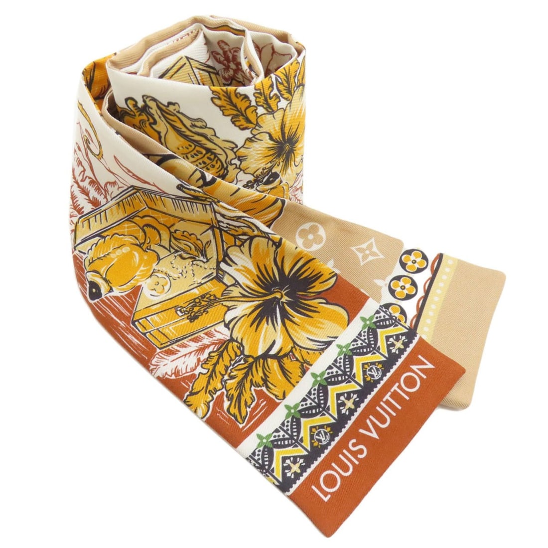 Louis Vuitton M77267 Bandeau Monogram Flower Motif Scarf Muffler Silk Women's LOUIS VUITTON: --- Catalog ---Category: SizeSize (LxW): 1.2m x 8cm / 47.24'' x 3.14''Category: DesignType: ScarfColor: BrownGender: WomenMaterial: Silk Category: GeneralLine: MonogramBrand: Louis Vuitton--- Item Lis