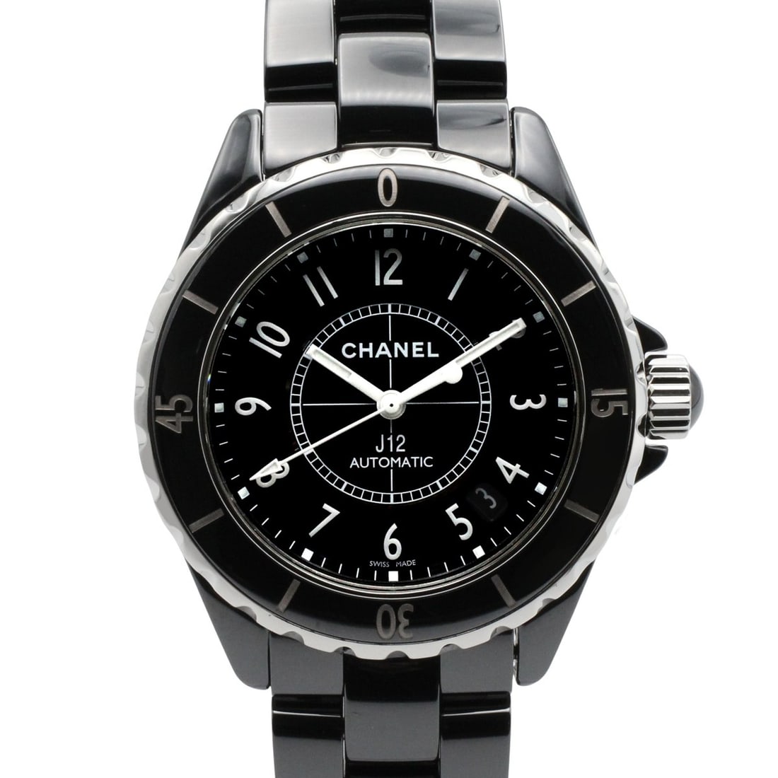 Chanel J12 Watch, Ceramic, Men's, Black, H0685: --- Catalog ---Category: SizeWrist Size: 16.5cm / 6.49''Case Diameter: 38.7mm / 1.52''Category: DesignType: WristwatchGender: MenColor (Dial): BlackMaterial (Band): CeramicMaterial (Case): CeramicCate