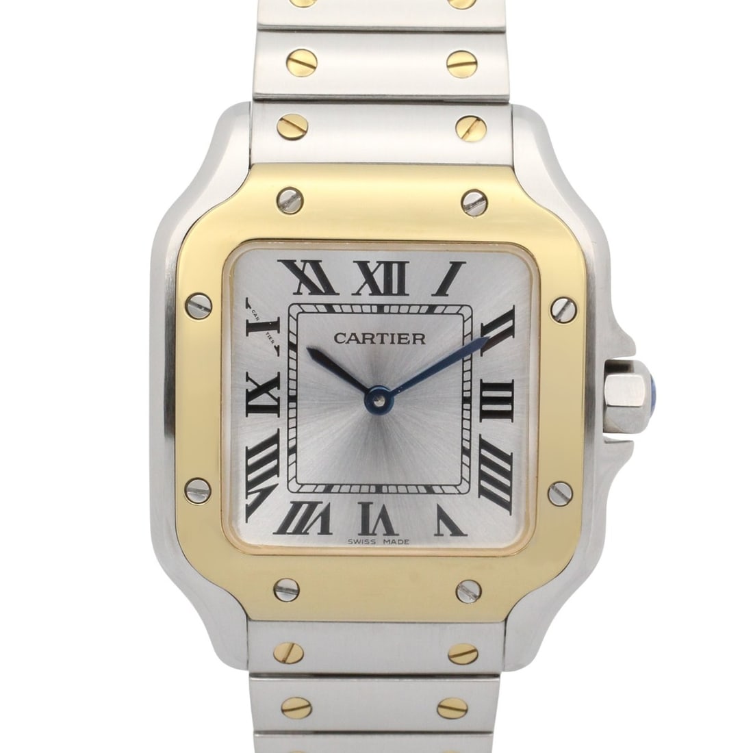 Cartier Santos de SM Watch, 18K (Yellow Gold) Stainless Steel, Ladies, Silver Tone, W2SA0033: --- Catalog ---Category: SizeWrist Size: 17cm / 6.69''Case Diameter: 27mm / 1.06''Category: DesignType: WristwatchGender: WomenColor (Dial): SilverMaterial (Band): Stainless steel, Yellow gold (18K)Ma