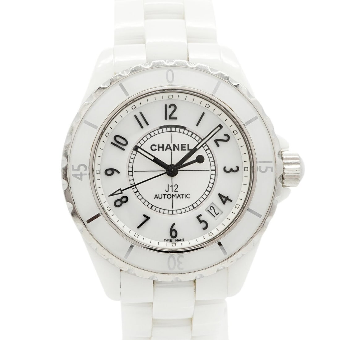 Chanel J12 H0970 White Dial Men's Watch: --- Catalog ---Category: SizeWrist Size: 16.5cm / 6.49''Case Diameter: 39mm / 1.54''Category: DesignType: WristwatchGender: MenColor (Dial): WhiteMaterial (Band): CeramicCategory: GeneralMPN: H0970Bra