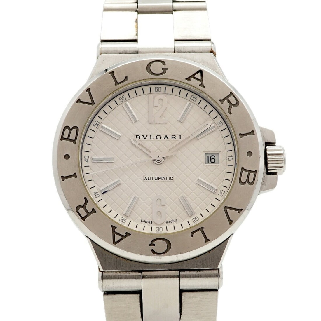 Bulgari Diagono Date DG40S Silver Dial Men's Watch: --- Catalog ---Category: SizeWrist Size: 19.5cm / 7.67''Case Diameter: 40mm / 1.57''Category: DesignType: WristwatchGender: MenColor (Dial): SilverMaterial (Band): Stainless steelCategory: GeneralMPN: