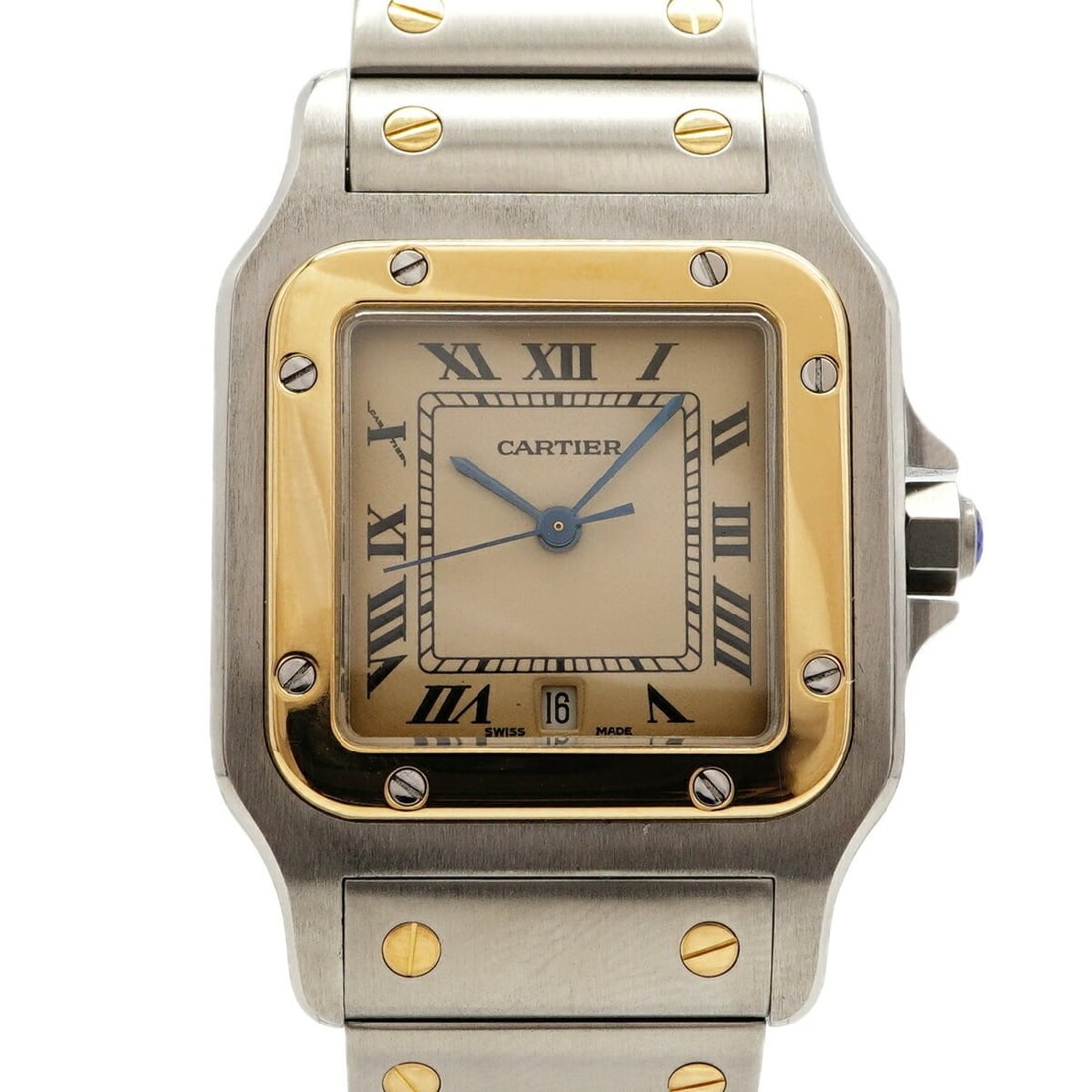 Cartier Santos Galbee LM W20011C4 Ivory Dial Men's Watch: --- Catalog ---Category: SizeWrist Size: 16.5cm / 6.49''Case Diameter: 29.1mm / 1.15''Category: DesignType: WristwatchGender: MenColor (Dial): IvoryMaterial (Band): Stainless steelCategory: GeneralMPN