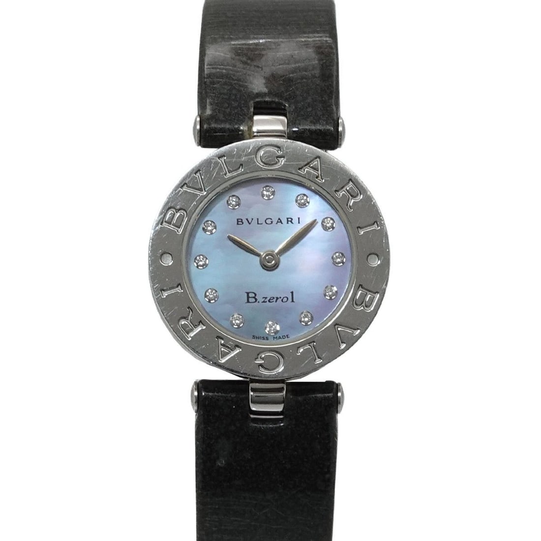Bulgari BVLGARI B-Zero1 BZ22S Women's Watch 12P Diamond Blue Shell Quartz: --- Catalog ---Category: SizeWrist Size: 12.5cm - 16cm / 4.92'' - 6.29''Case Diameter: 22mm / 0.87''Category: DesignType: WristwatchGender: WomenColor (Dial): Blue shellMaterial (Band): Leather, Stain