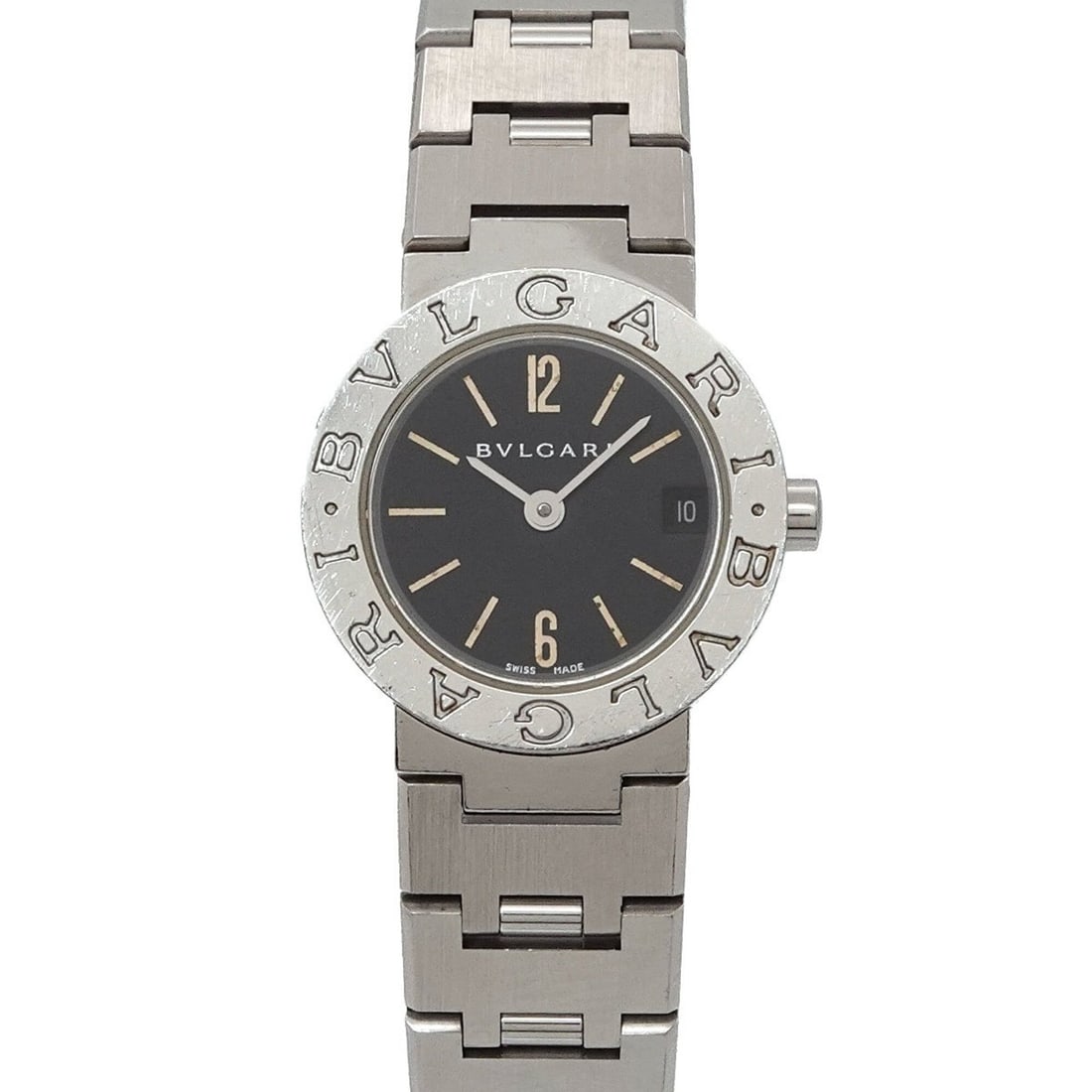 BVLGARI BB23SS Women's Watch Date Black Quartz: --- Catalog ---Category: SizeWrist Size: 15cm / 5.9''Case Diameter: 23mm / 0.91''Category: DesignType: WristwatchGender: WomenColor (Dial): BlackMaterial (Band): Stainless steelMaterial (Case): Stainl