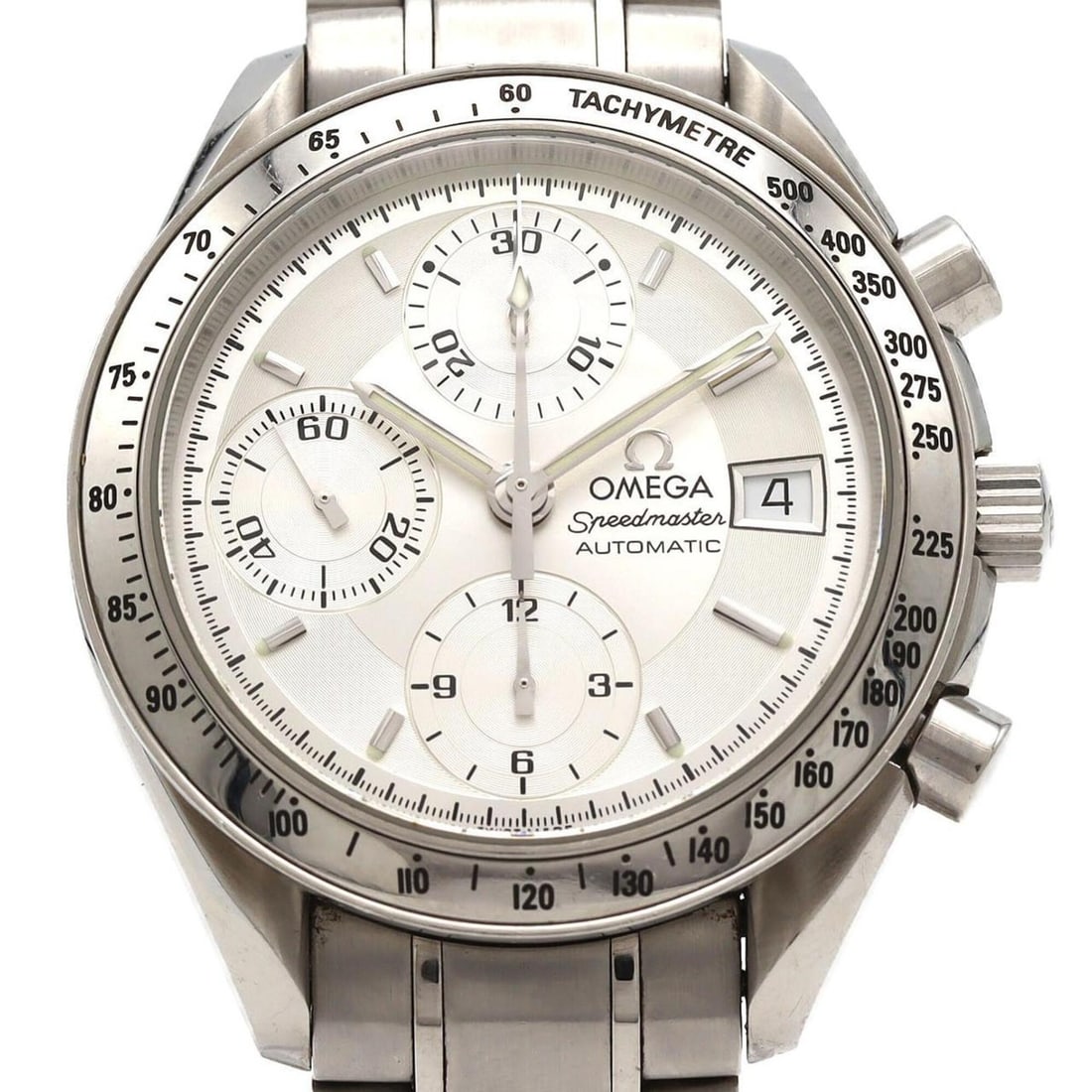 Omega Speedmaster Date 3513.30 Stainless Steel Automatic Watch: --- Catalog ---Category: SizeWrist Size: 17cm / 6.69''Case Diameter: 39mm / 1.54''Category: DesignType: WristwatchGender: MenColor (Dial): SilverMaterial (Band): Stainless steelMaterial (Case): Stainl