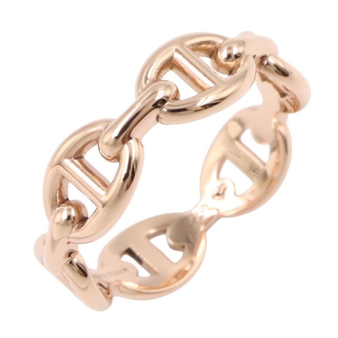 Hermes Chaine d'Ancre Enchainée Ring, 18KPG (Pink Gold), Women's, Gold Tone, H110025B 00050: --- Catalog ---Category: SizeWidth: 5.5mm / 0.22''Weight: 3.7g / 0.13oz.JP Size: 11.5US Size: 6Brand Size: 52Category: DesignType: Band ringColor: PinkMetal: GoldGender: WomenMetal Purity: 18KCategory