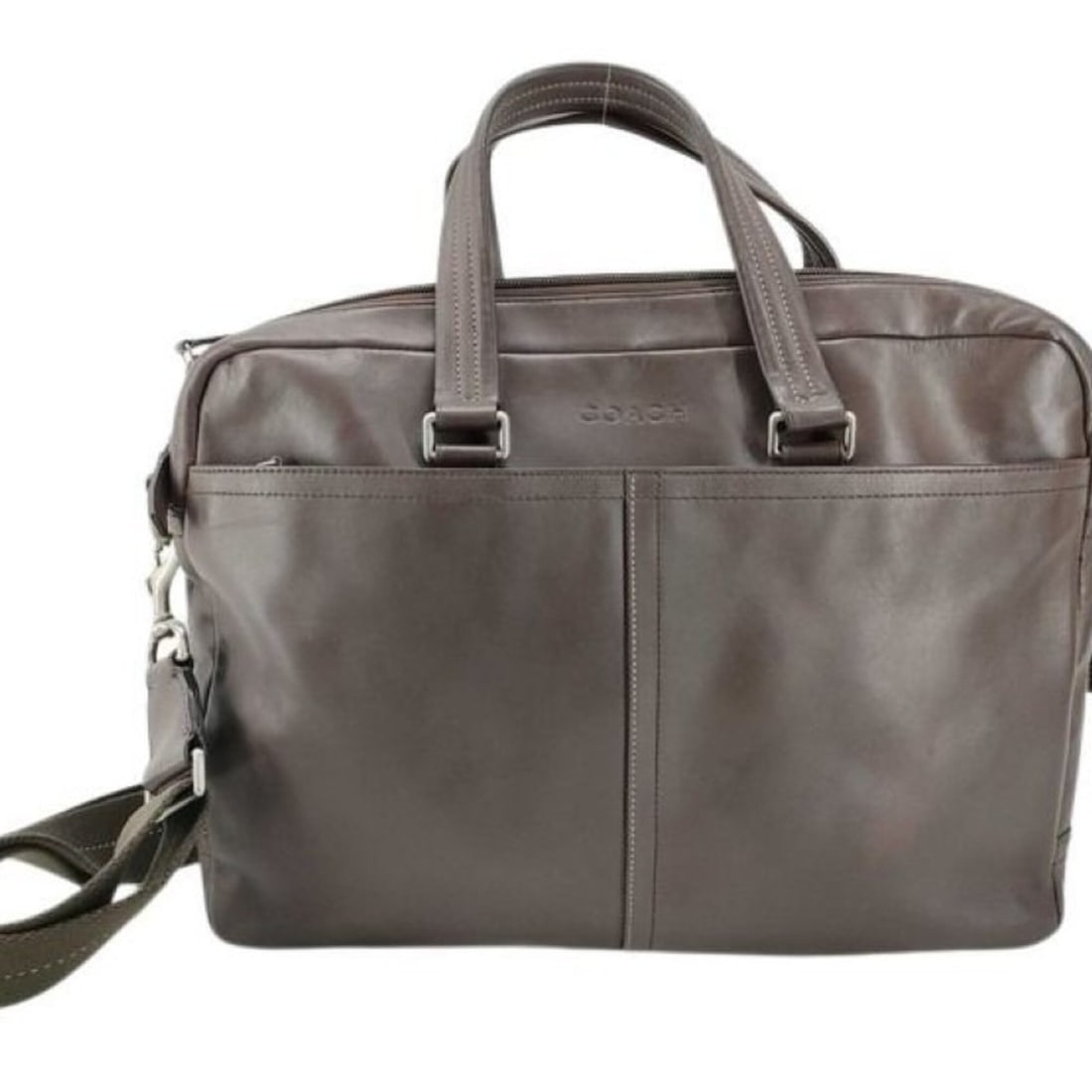 COACH Legacy Zip Commuter F70670 Dark Brown Leather Men's Handbag: --- Catalog ---Category: SizeSize (HxWxD): 28cm x 38cm x 7cm / 11.02'' x 14.96'' x 2.75''Category: DesignType: BriefcaseColor: Dark brownGender: MenClosure: ZipperMaterial: Leather Category: GeneralLi