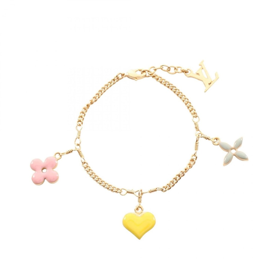 Louis Vuitton Sweet Monogram Bracelet, Gold Plated, Women's, Tone, Multicolor, M65477: --- Catalog ---Category: SizeLength: 19cm / 7.48''Category: DesignType: Charm braceletColor: Multi-colorGender: WomenCategory: GeneralMPN: M65477Brand: Louis Vuitton--- Item List ---Section: Condition