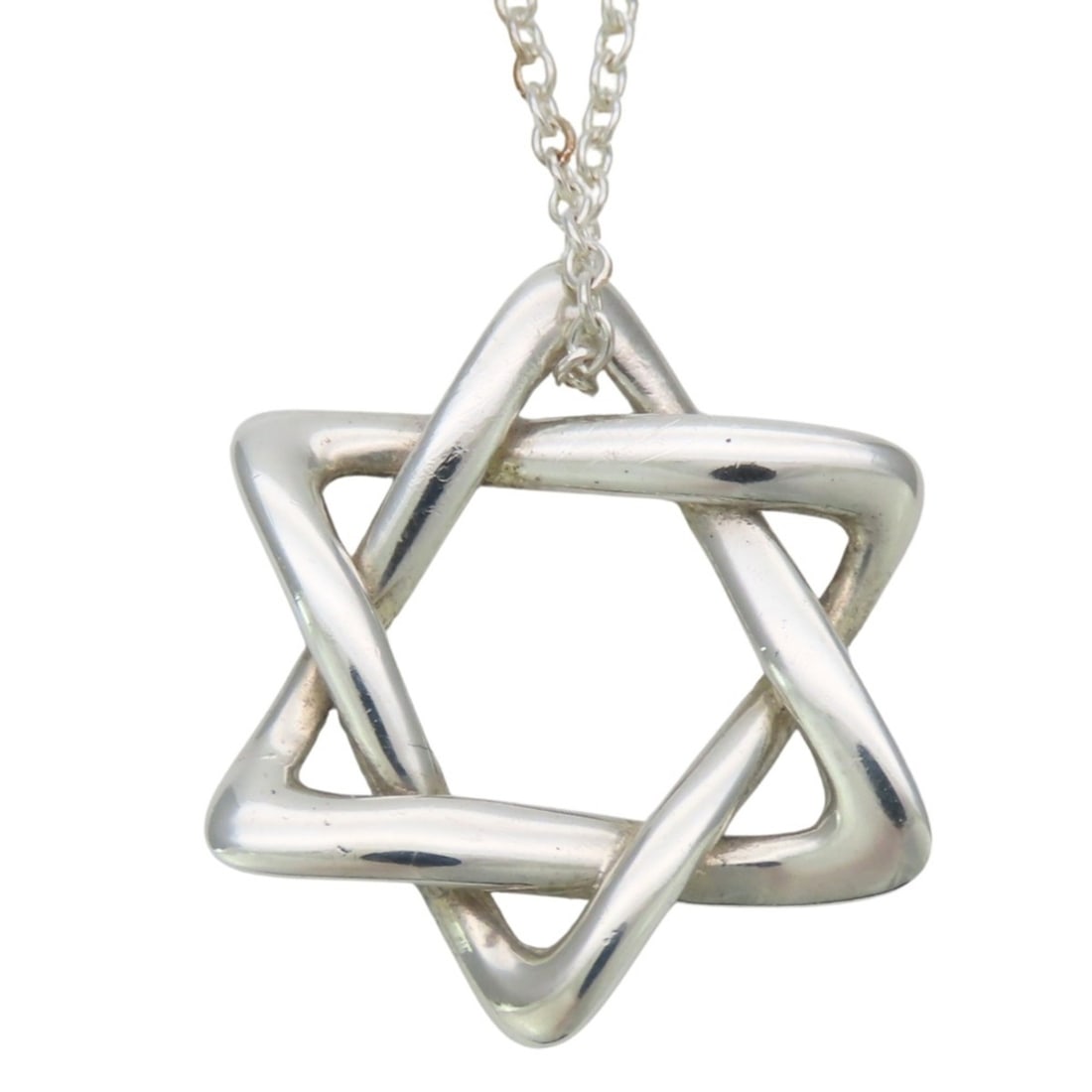 Tiffany & Co. Star of David Necklace, SV925, Elsa Peretti, Women's.: --- Catalog ---Category: SizePendant Size: 18mm x 18.2mm / 0.7'' x 0.71''Neck Circumference: 41 cm / 16.14''Category: DesignColor: SilverGender: WomenMaterial: Silver 925Pendant Type: PendantNecklace 