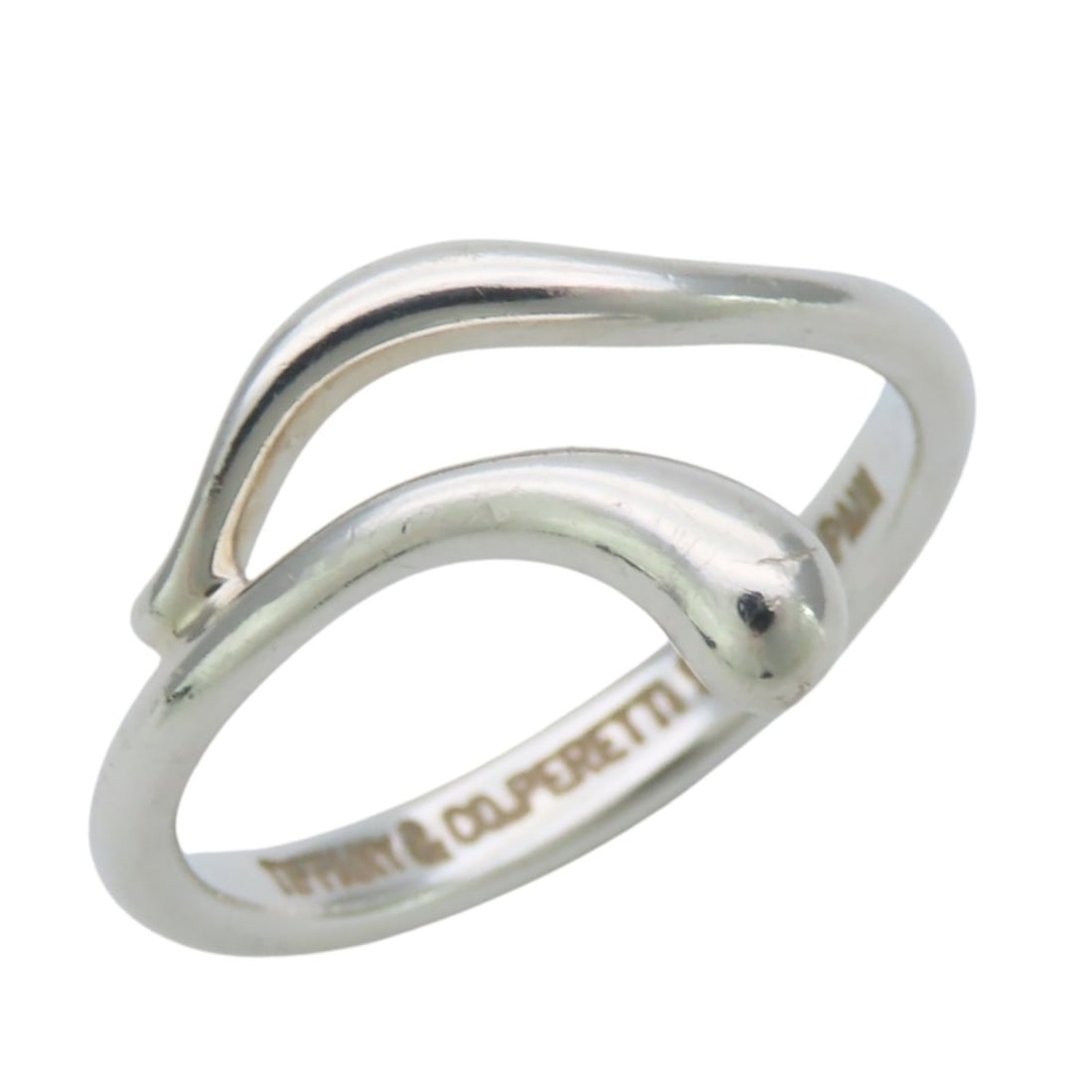 Tiffany & Co. Teardrop Ring, Sterling Silver 925, Elsa Peretti Design, Women's.: --- Catalog ---Category: SizeJP Size: 11US Size: 6Category: DesignType: Band ringGender: WomenMaterial: Silver 925Category: GeneralBrand: TiffanyCountry of Origin: Spain--- Item List ---Section: Condi