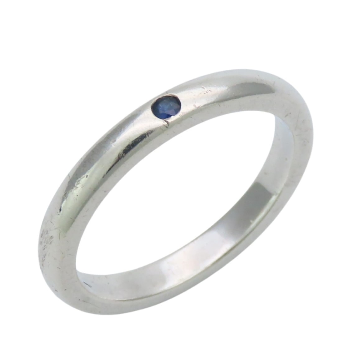 Tiffany & Co. Stacking Band Ring, SV925, Sapphire, Elsa Peretti Design, Women's.: --- Catalog ---Category: SizeJP Size: 10.5US Size: 5.5Category: DesignType: Band ringGender: WomenMaterial: Silver 925Category: GeneralBrand: Tiffany--- Item List ---Section: ConditionRanking: Rank AB