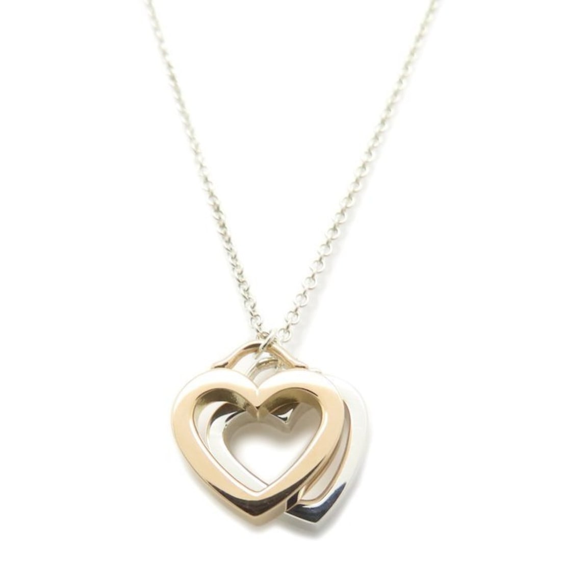 TIFFANY&Co. Tiffany Sentimental Double Heart Necklace SV925 x K18PG Women's 295648: --- Catalog ---Category: SizeWeight: 3.2g / 0.11oz.Pendant Size: 12.5mm x 10.7mm / 0.49'' x 0.42''Neck Circumference: 40.5 cm / 15.94''Category: DesignGender: WomenMaterial: Pink gold (18K), Silver 92