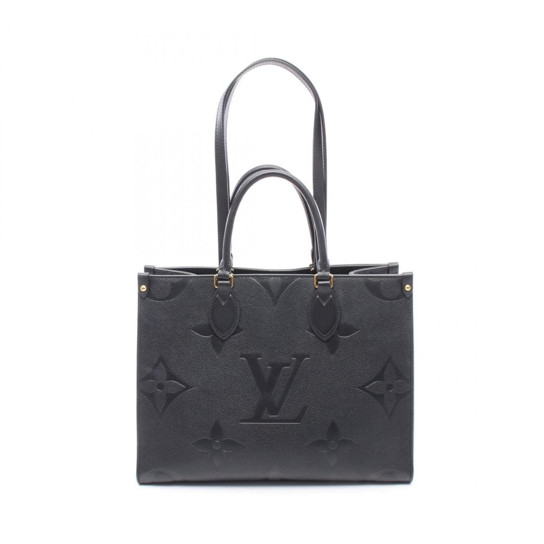 Louis Vuitton OnTheGo MM Tote Bag Handbag Leather Monogram Empreinte Women's Black M45595 (1 of 9)