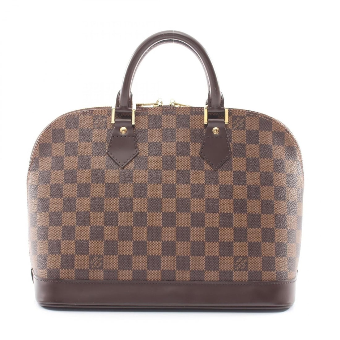 Louis Vuitton Alma Handbag, Coated Canvas and Leather, Damier Pattern, Women's, Brown, N51131: --- Catalog ---Category: SizeSize (HxWxD): 23cm x 31cm x 15cm / 9.05'' x 12.2'' x 5.9''Category: DesignType: HandbagColor: BrownGender: WomenMaterial: Coated canvas , PVC , Damier Canvas , Leather Cat