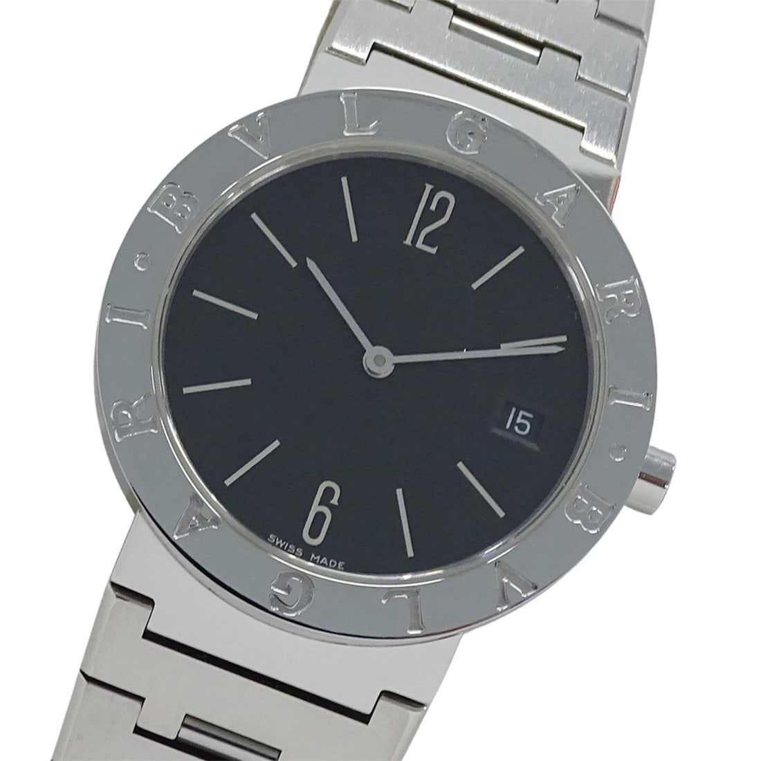 Bulgari BVLGARI Boys' Watch, Brand: Date Quartz QZ Stainless Steel SS BB33SS Silver Black: --- Catalog ---Category: SizeWrist Size: 17.5cm / 6.88''Case Diameter: 33mm / 1.3''Category: DesignType: WristwatchGender: MenColor (Dial): BlackMaterial (Band): Stainless steelMaterial (Case): Stainl