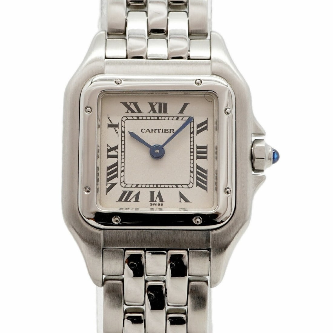 Cartier Panthère SM W25033P5 Silver Dial Women's Watch: --- Catalog ---Category: SizeWrist Size: 15cm / 5.9''Case Diameter: 21.4mm / 0.84''Category: DesignType: WristwatchGender: WomenColor (Dial): SilverMaterial (Band): Stainless steelCategory: GeneralMPN