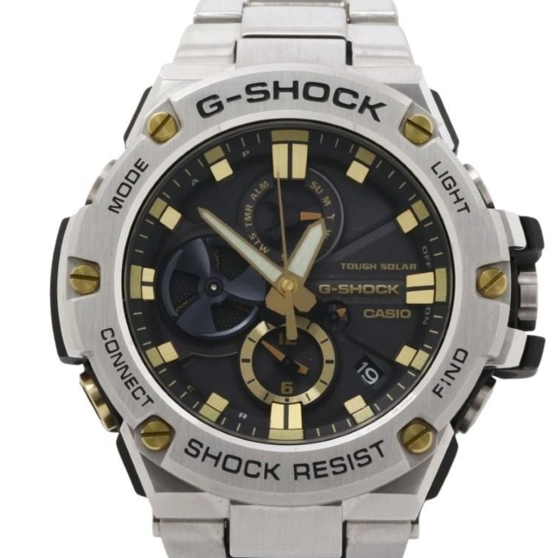 CASIO G-SHOCK G-STEEL GST-B100 Series GST-B100D-1A9JF Black Silver Resin/Stainless Steel Men's Watch: --- Catalog ---Category: SizeWrist Size: 17cm / 6.69''Case Diameter: 53.8mm / 2.12''Category: DesignType: WristwatchGender: MenColor (Dial): BlackMaterial (Band): Stainless steelMaterial (Case): Stain