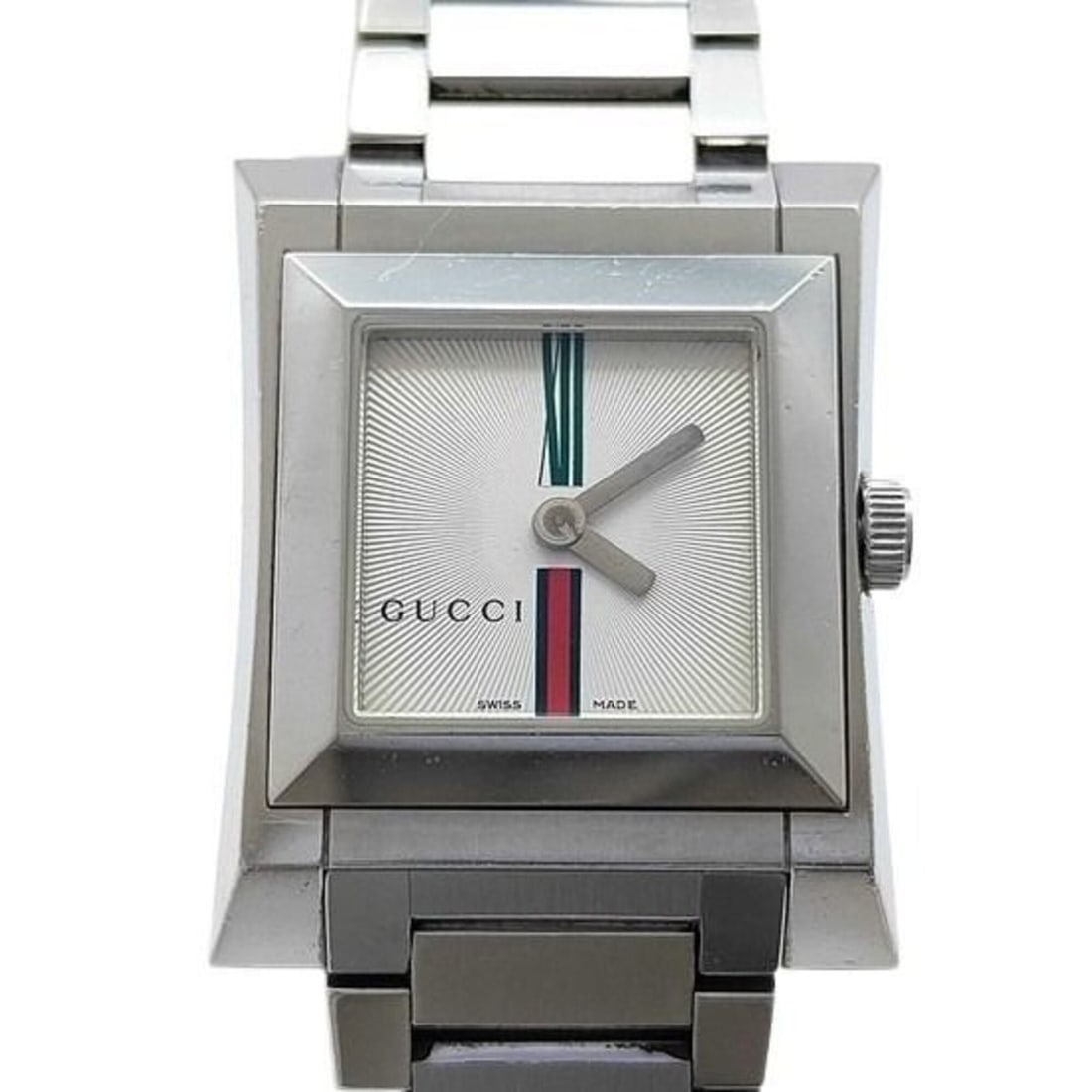GUCCI Sherry Line 111L Silver Stainless Steel Women's Quartz Watch: --- Catalog ---Category: SizeWrist Size: 15cm / 5.9''Case Diameter: 25mm / 0.98''Category: DesignType: WristwatchGender: WomenMaterial (Band): Stainless steelMaterial (Case): Stainless steelCategory: 