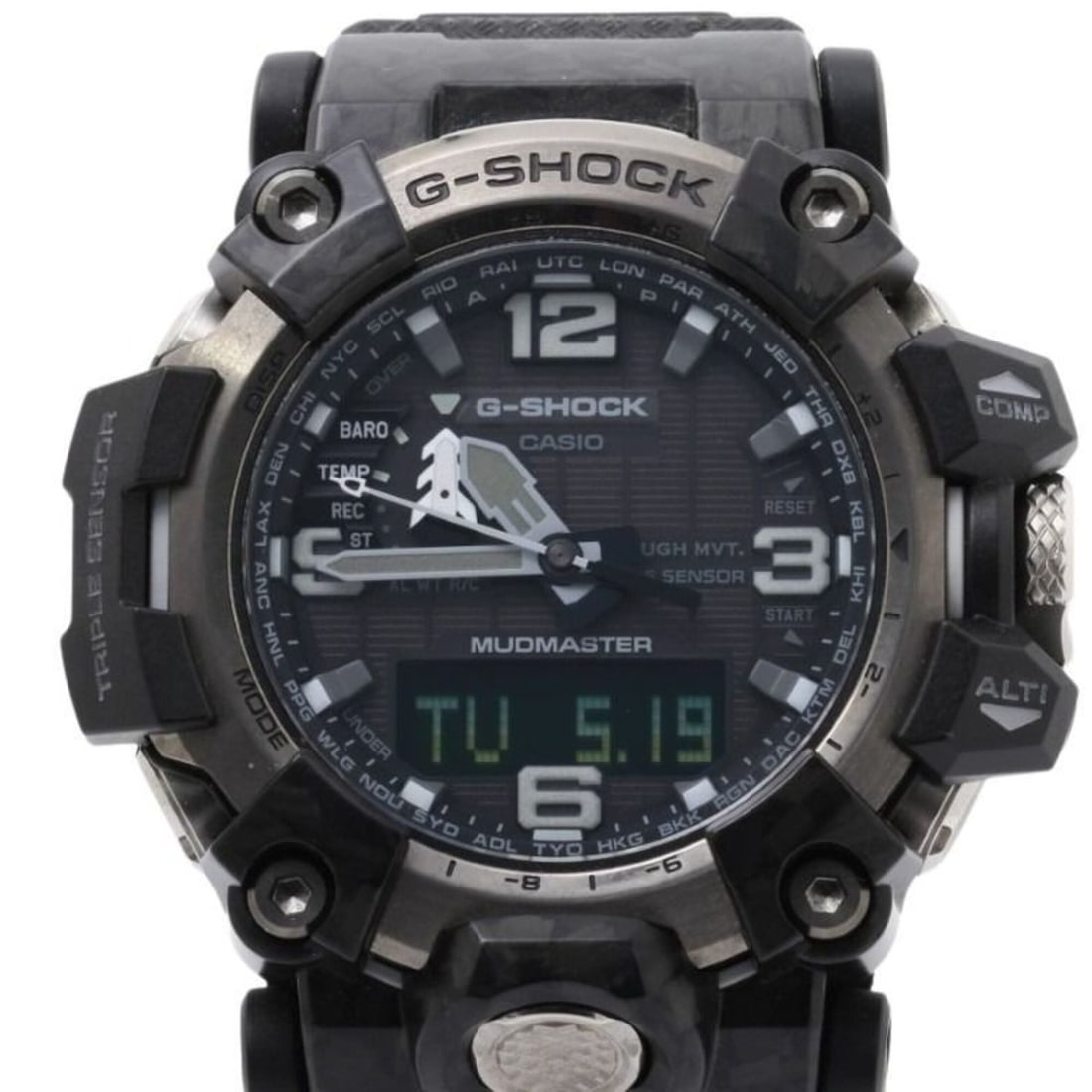 CASIO G-SHOCK MASTER OF G-LAND MUDMASTER GWG-2000-1A1JF Black Stainless Steel Resin Men's Watch: --- Catalog ---Category: SizeWrist Size: 14.5cm - 21.5cm / 5.7'' - 8.46''Case Diameter: 54.4mm / 2.14''Category: DesignType: WristwatchGender: MenColor (Dial): BlackMaterial (Case): Stainless steelCat