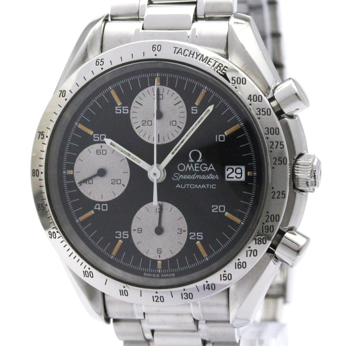 OMEGA Speedmaster Date Steel Automatic Mens Watch 3511.50 Polished: --- Catalog ---Category: SizeCase Diameter: 39mm / 1.54''Category: DesignType: WristwatchStyle: SportGender: MenColor (Dial): BlackMaterial (Band): Stainless steelMaterial (Case): Stainless steelCateg